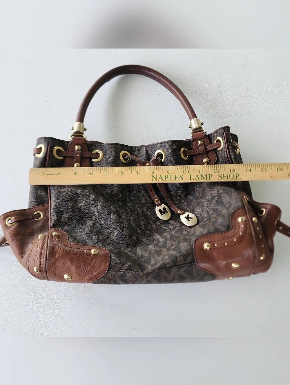 Vintage Michael Kors Brown Logo Drawstring Tote